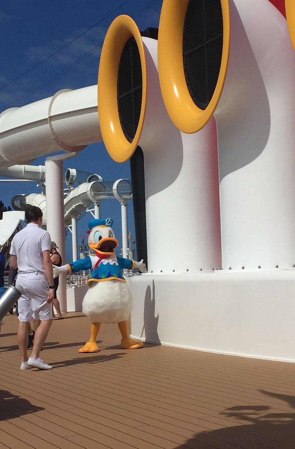 Donald Duck excited to ride the aqua duck