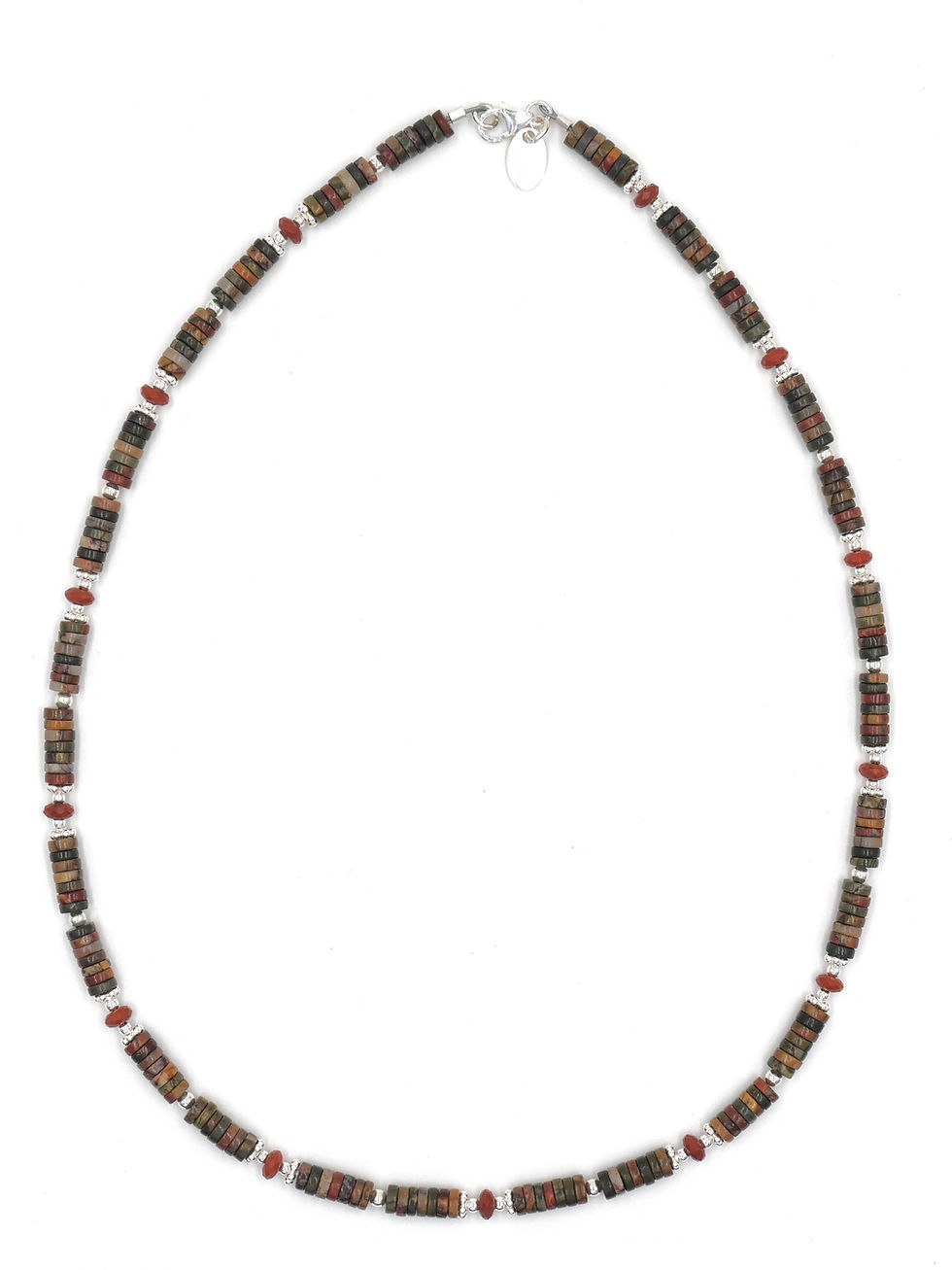 Collier en pierres naturelles de Jaspe et Argent 925