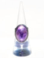 Bague en pierre naturelle d'Améthyste, anneau en argent 925 - Karine Créations