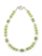 Bracelet en pierres naturelles de Péridot, Nacre et Argent 925 - Karine Créations