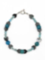 Bracelet en pierres naturelles d'Apatite et Hématite, apprêts en Argent 925 - Karine Créations