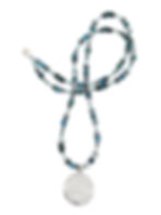 Collier long en Apatite avec pendentif Fleur de Vie en Argent 925