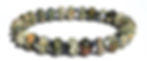 Bracelet en rhyolite et hématite, monté sur un fil élastique
