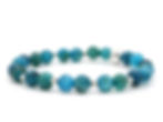 Bracelet en pierres naturelles d'Apatite, apprêts en Argent 925