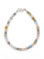 Bracelet en pierres naturelles d'Aigue-marine tricolore, apprêts en Argent 925 - Karine Créations