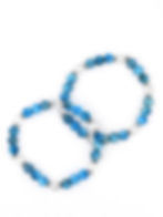 Deux bracelets bleus en Apatite et Cristal