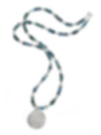 Sautoir en Apatite, Hématite et Argent 925