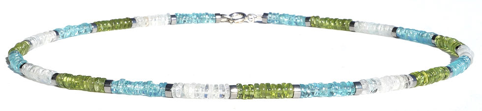 Collier en pierres naturelles bleu et vert