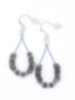 Boucles d'oreilles en Labradorite avec jolis reflets bleutés - Karine Créations