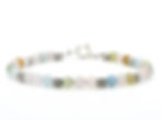 Bracelet artisanal en pierres fines d'Aigue-marine et Argent 925
