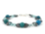 Bracelet artisanal en pierres fines : Apatite et Hématite