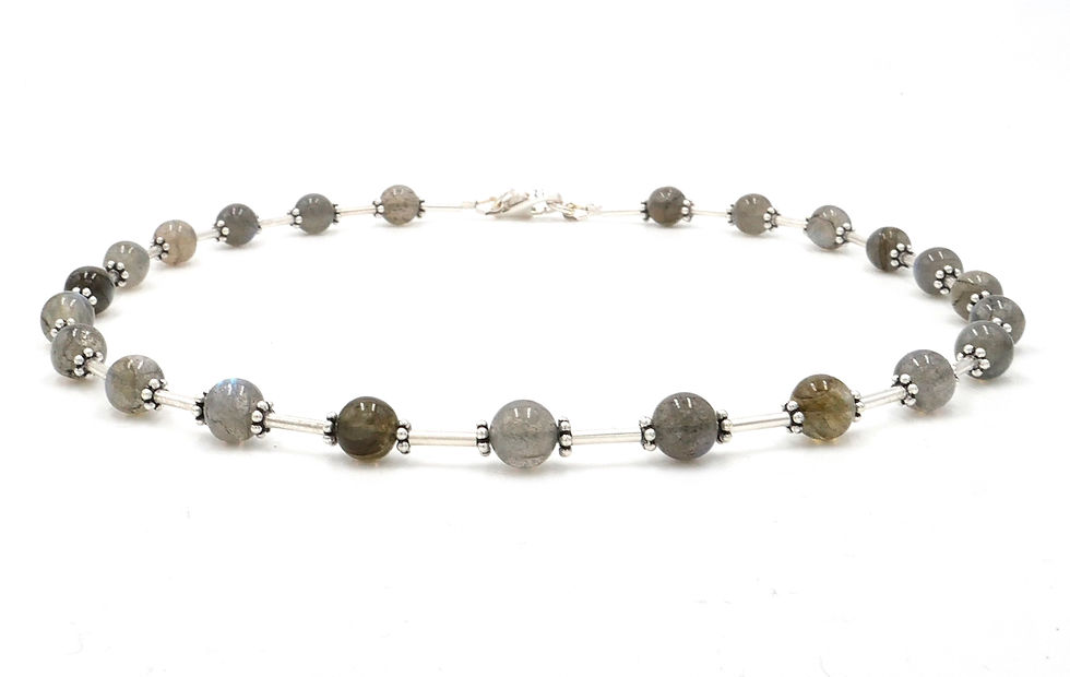Collier en perles de Labradorite et Argent 925