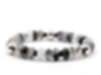 Bracelet en pierres fines de Quartz tourmaline, Onyx et Argent 925