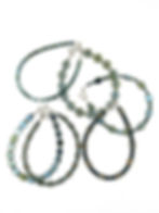 6 bracelets assortis en Hématite, apprêts en Argent 925