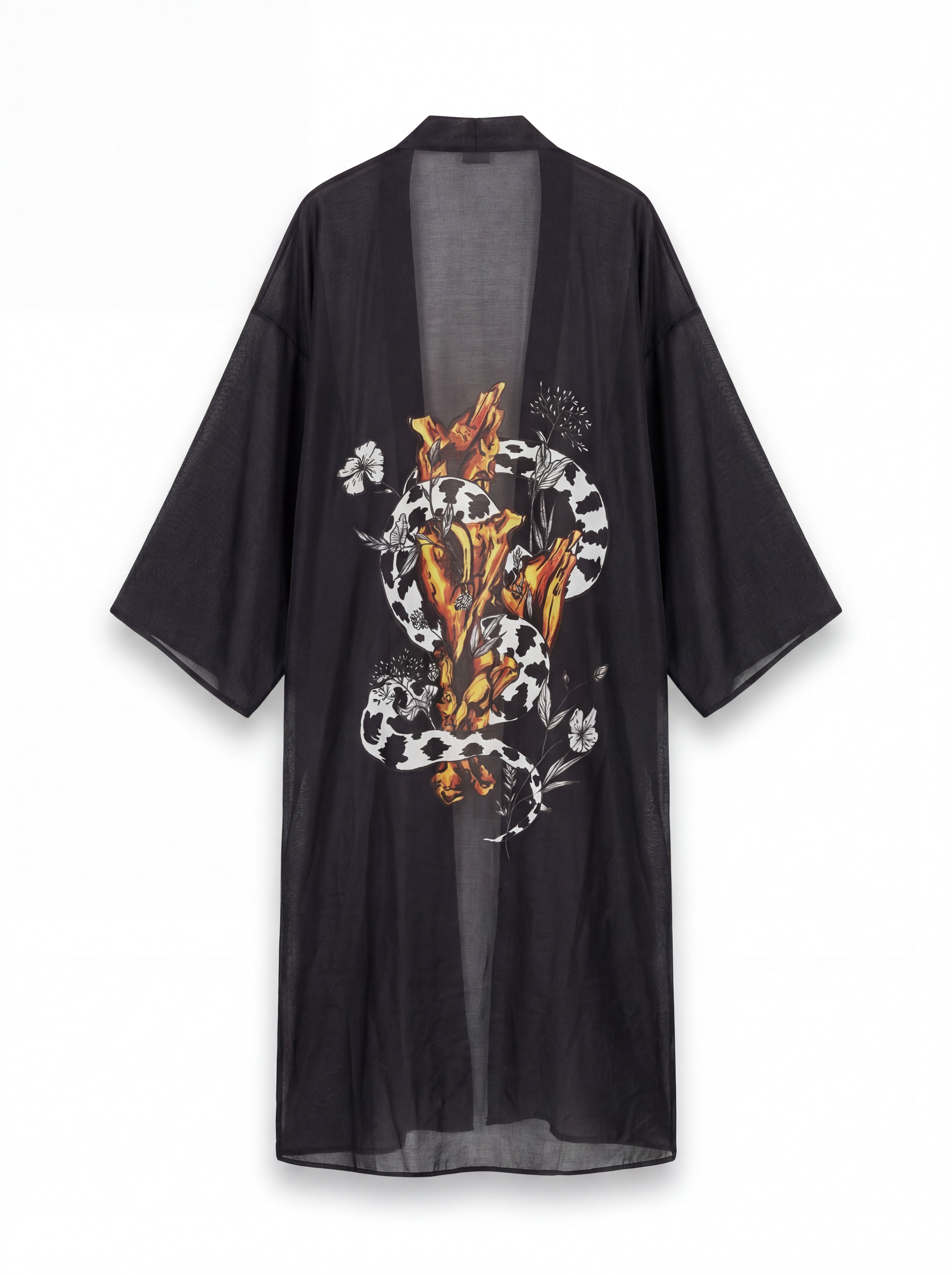 Black Snake Pattern Kimono