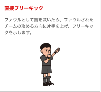 直接フリーキックジェスチャー
