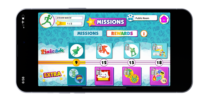 Pixicade rewards screen on an iPhone