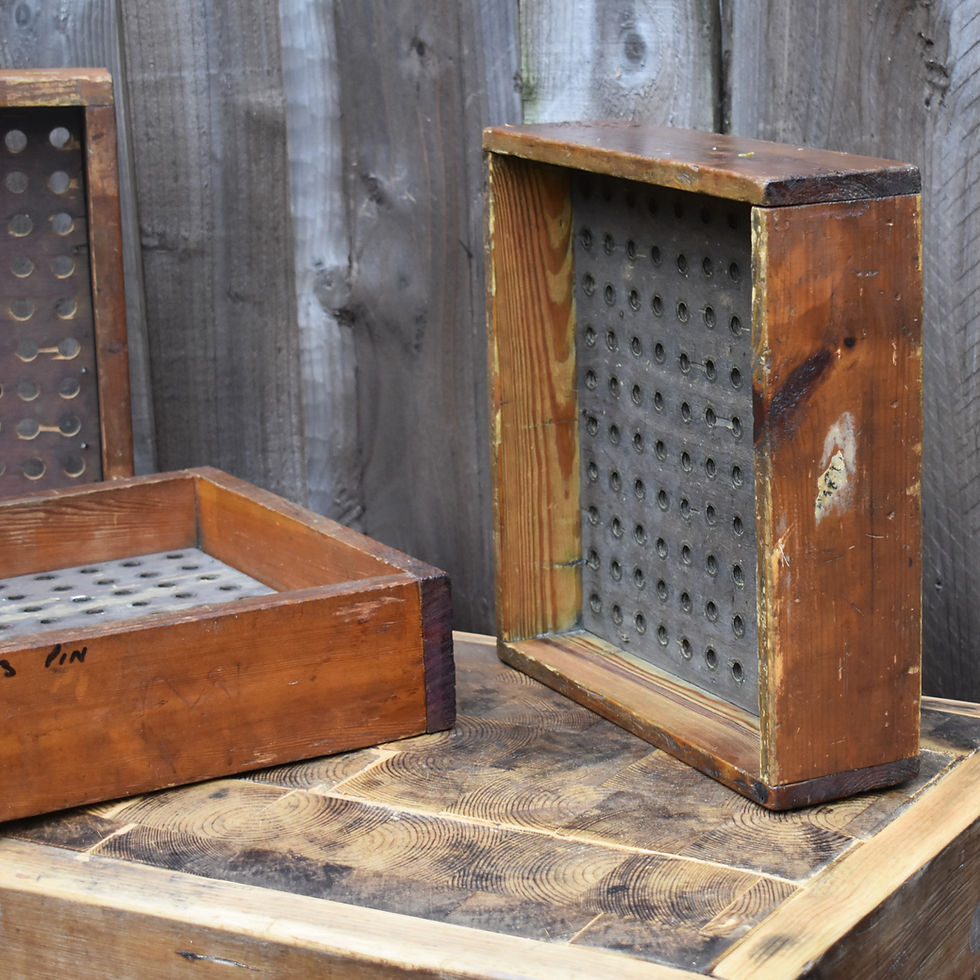Thumbnail: Antique Industrial Pine Workshop Storage Tray Seed Propagation Each