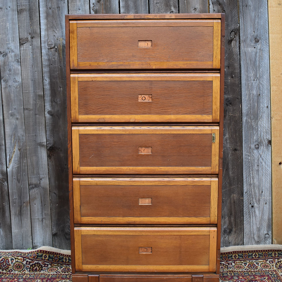 Thumbnail: Vintage 1960s Staverton Oak Solicitor Pigeon Holes Shelves Bookcase Cabinet