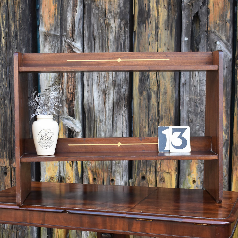 Thumbnail: Antique Vintage Pegged Teak Wood Table Top Display Stand Freestanding Bookcase