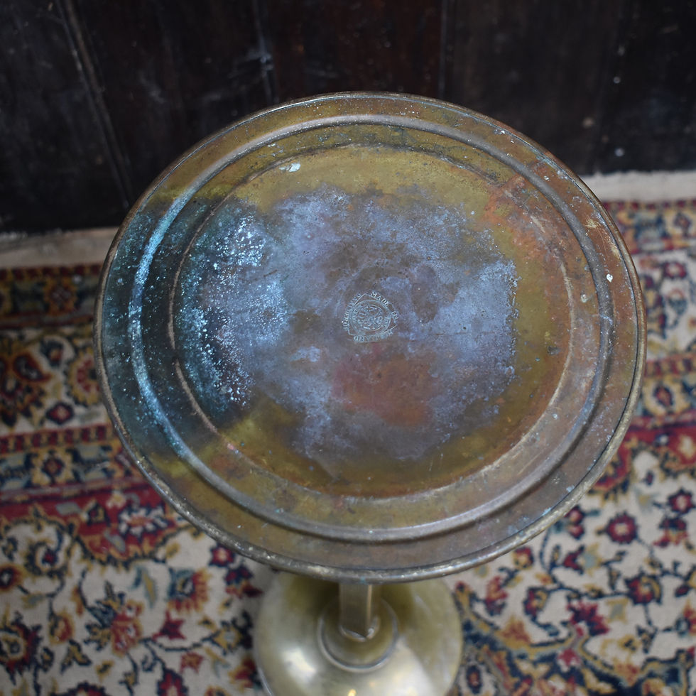 Thumbnail: Antique Royal Daalderop Holland KMD Repousse Brass Column Jardiniere Plant Stand