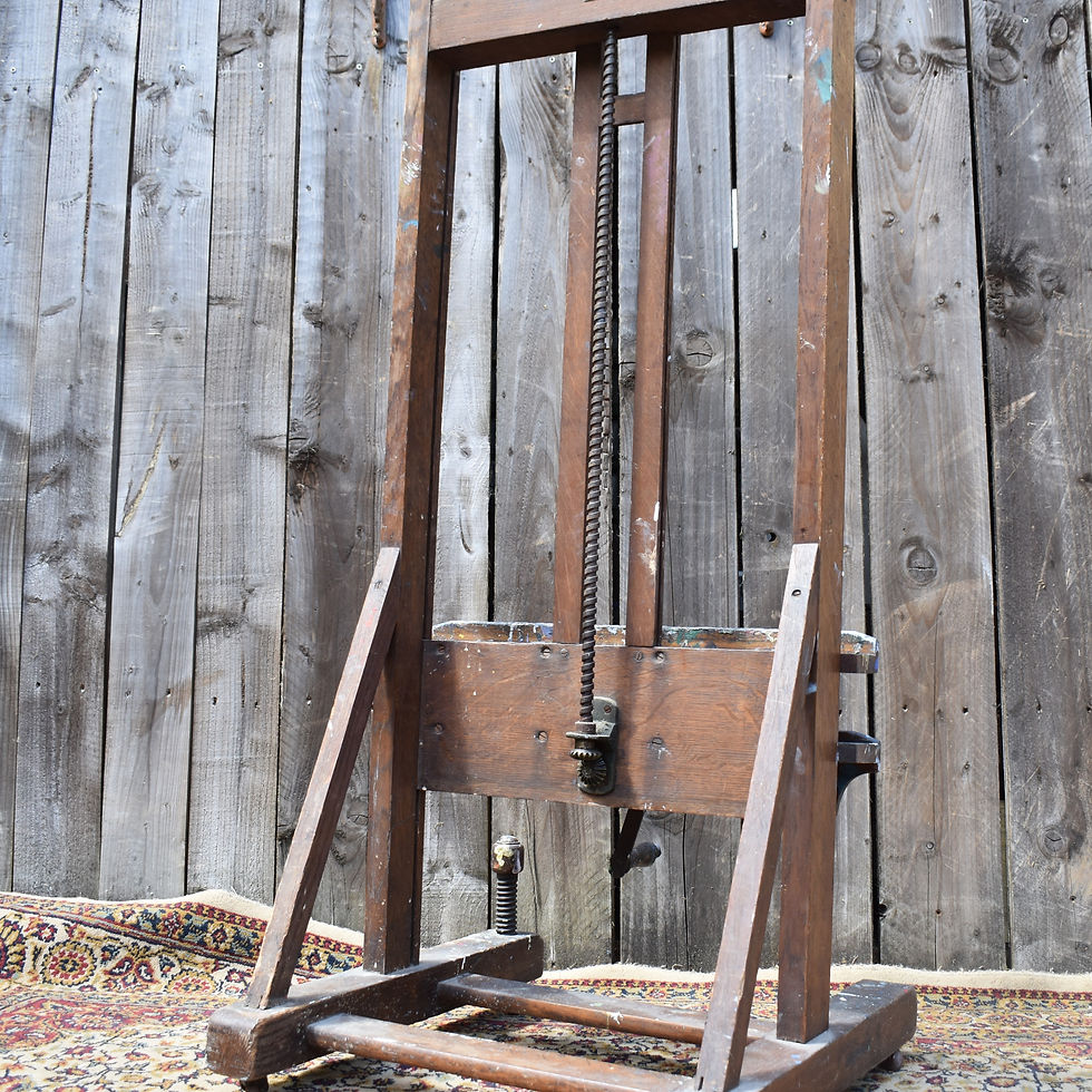 Thumbnail: Antique Victorian Winsor & Newton Oak Hand Cranked Artist Studio Gallery Easel