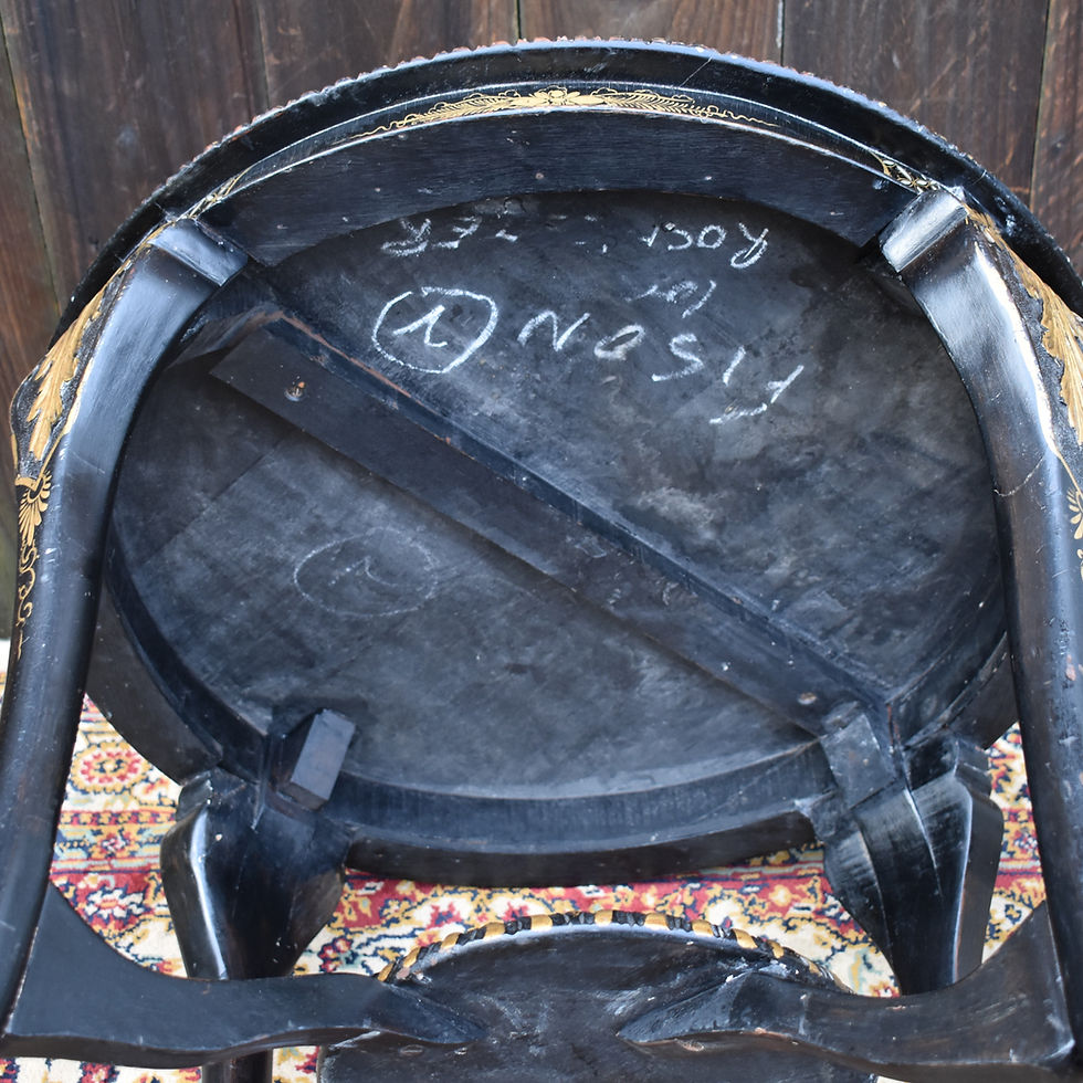 Thumbnail: Antique 1900s Chinoiserie Aesthetic Movement Gilt Detail Ebonised Wooden Table