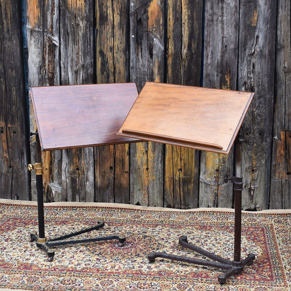 Thumbnail: Antique Carters of London Oak Top Cast Iron Invalid Reading Lectern Table