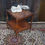 Thumbnail: Antique Style Mahogany Glass Top Brass Castors Drawer Drinks Trolley Side Table