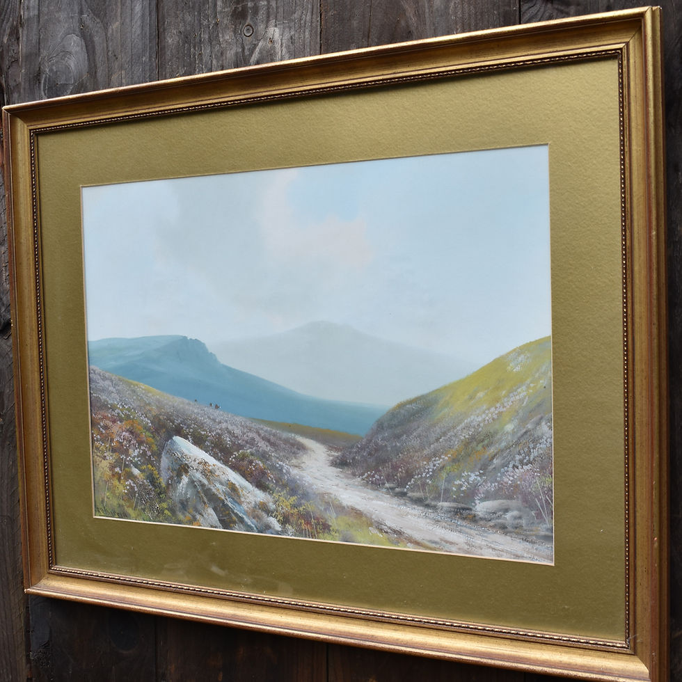 Thumbnail: Antique Reginald Daniel Sherrin Lydford Moors Dartmoor Watercolour Painting