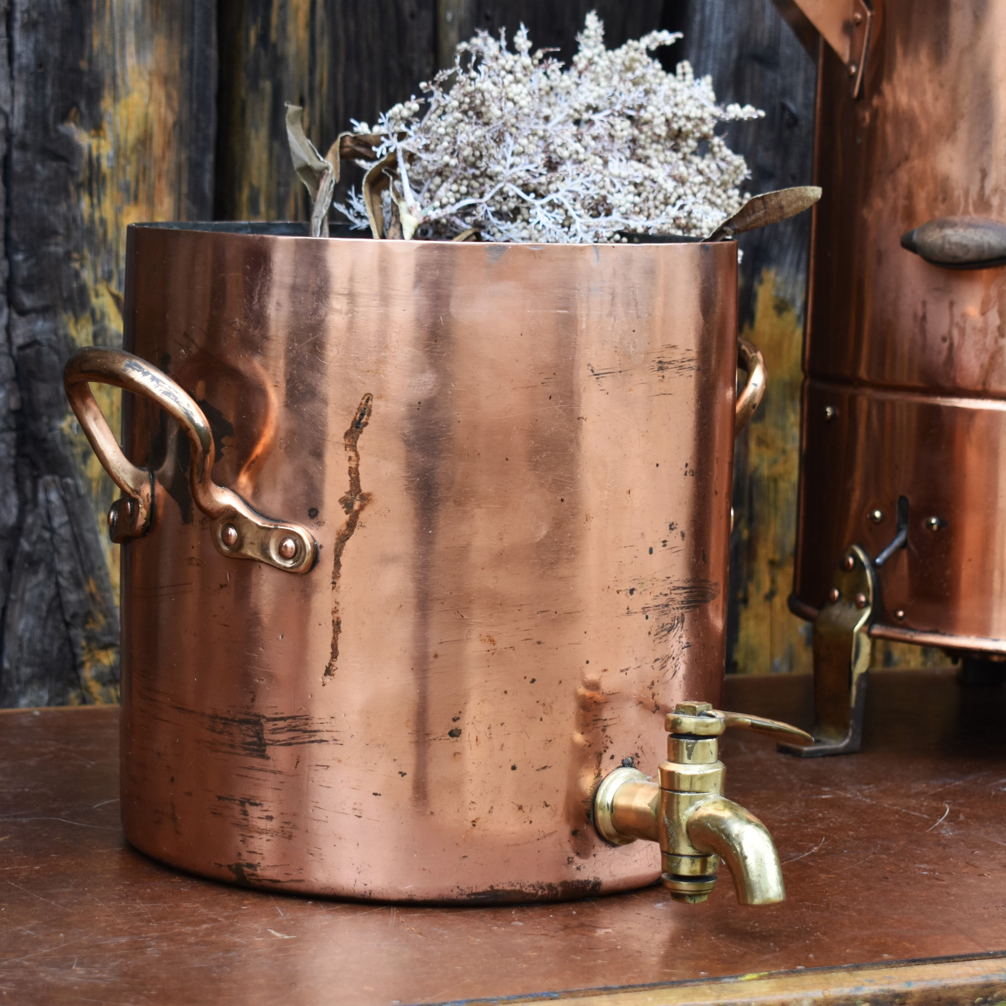 Antique Army and Navy CSL Campaign Field Copper Tea Urn Military Cooking Pan