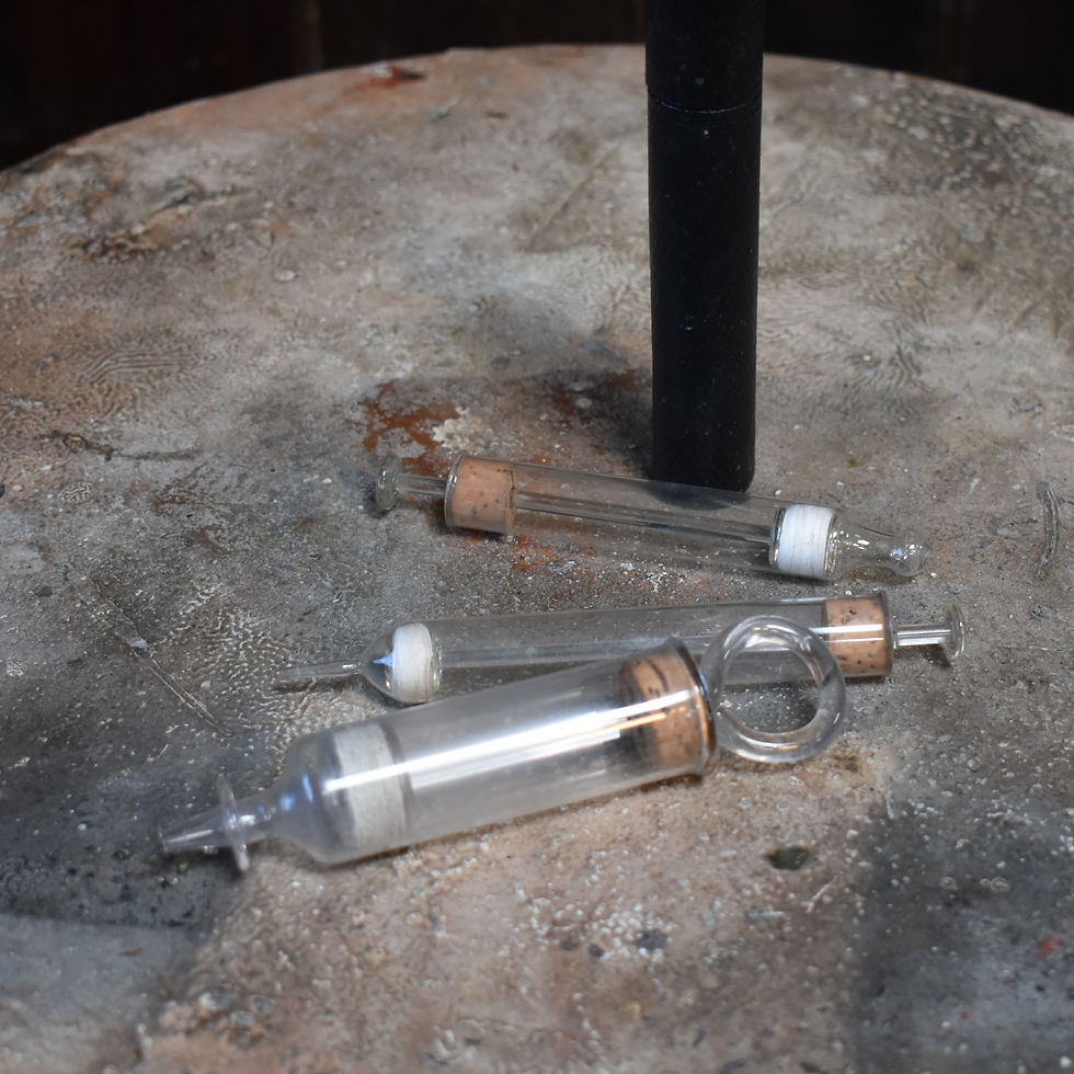 Thumbnail: Antique Glass Medical Syringes With Plungers Victorian Leather Case Box Set of 4