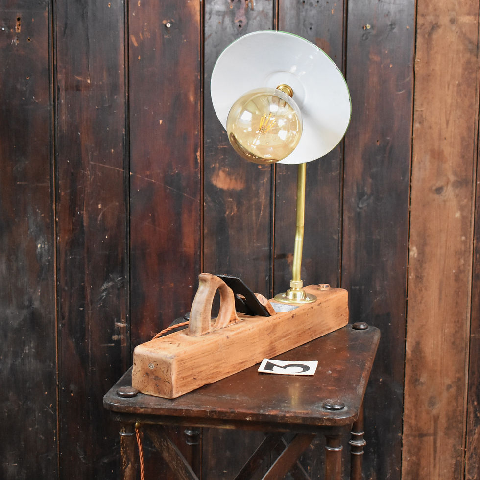 Thumbnail: Antique Large Salvaged Sorby English Carpenters Plane Converted Task Lamp Light