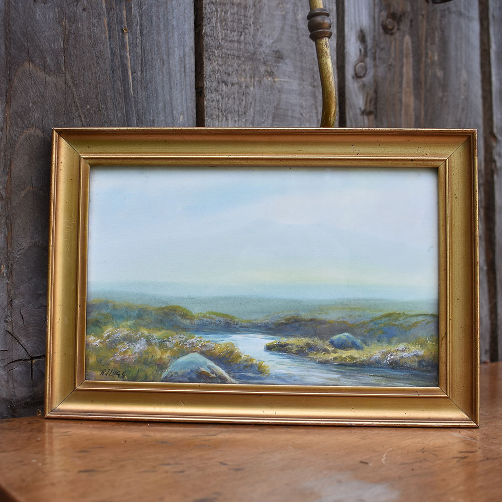 Thumbnail: Antique Robert James Lugg Sheepstor Dartmoor Landscape Art Watercolour Painting