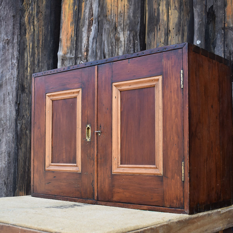 Thumbnail: Antique Unusual Pigeon Holes Hobbs Lock Dovetail Stained Pine Filing Cabinet
