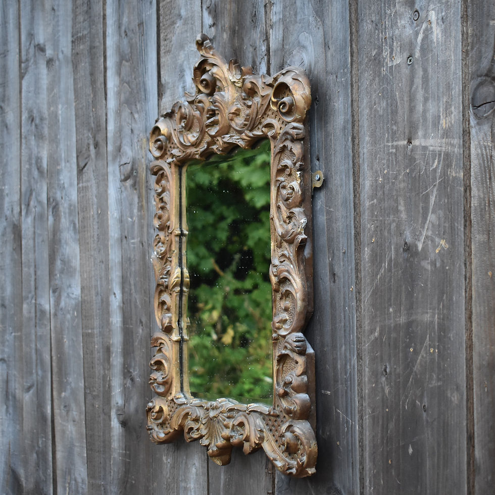 Thumbnail: Antique 19th Century Rococo Acanthus Leaf Scroll Gilt Gesso Bevelled Wall Mirror