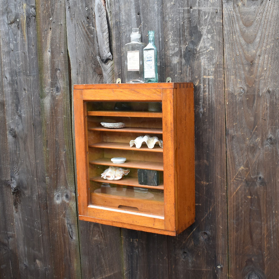 Thumbnail: Vintage Remploy Engineer's Workshop Collector's Beech Bathroom Display Cabinet