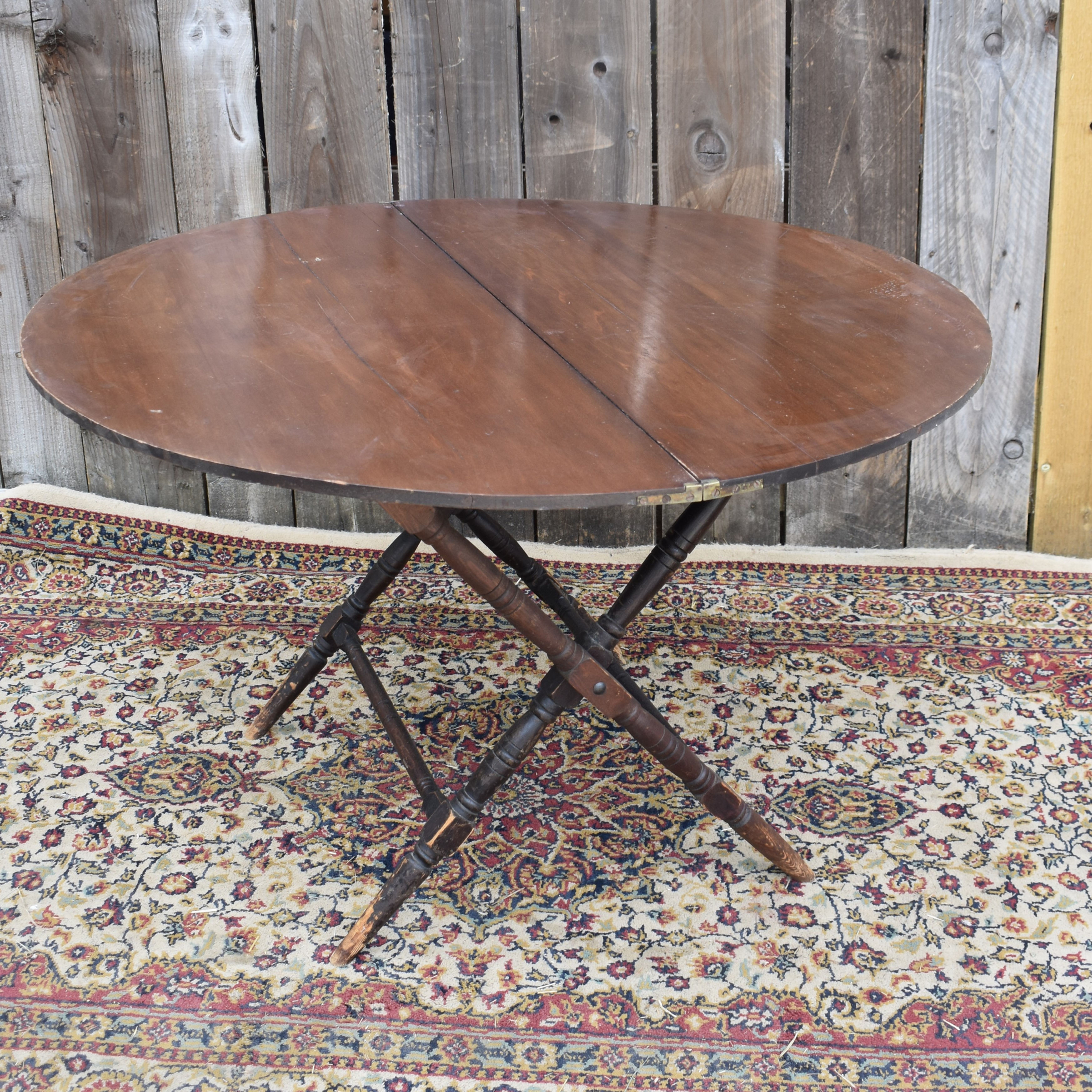 Antique Victorian Thornton & Herne London Coaching Table Campaign Folding Travel