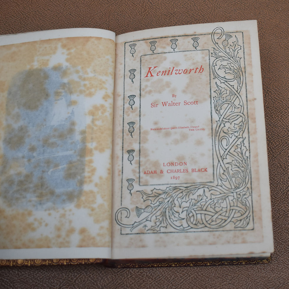Thumbnail: Antique 1897 Kenilworth Walter Scott Penzance School Prize Giving Leather Book