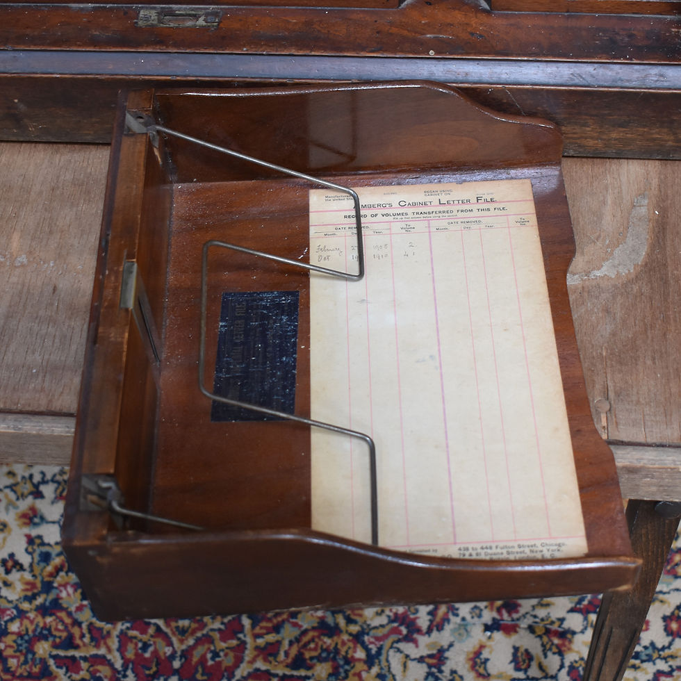 Thumbnail: Antique Victorian Mahogany Amberg Letter Paper Filing Cabinet Bank of Drawers