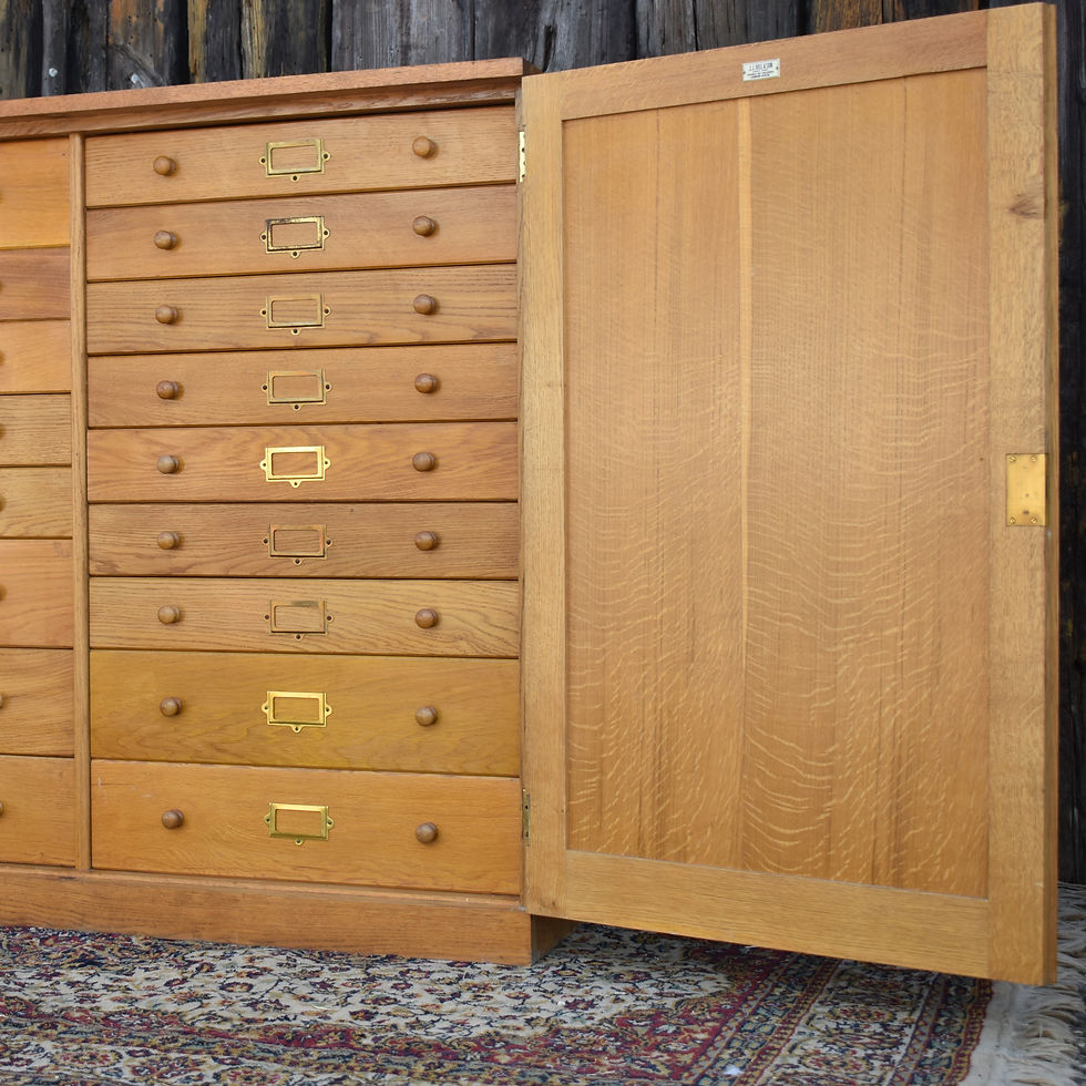 Thumbnail: Antique JJ Hill London Museum Collectors Specimen Cabinet  Chest Bank of Drawers