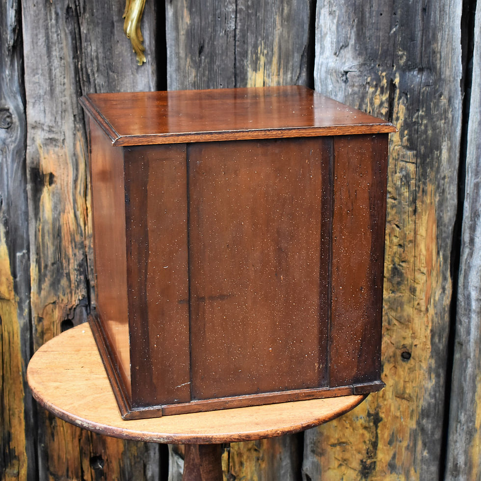 Thumbnail: Antique Shannon Desk Top Oak Filing Cabinet Collectors Storage Bank of Drawers