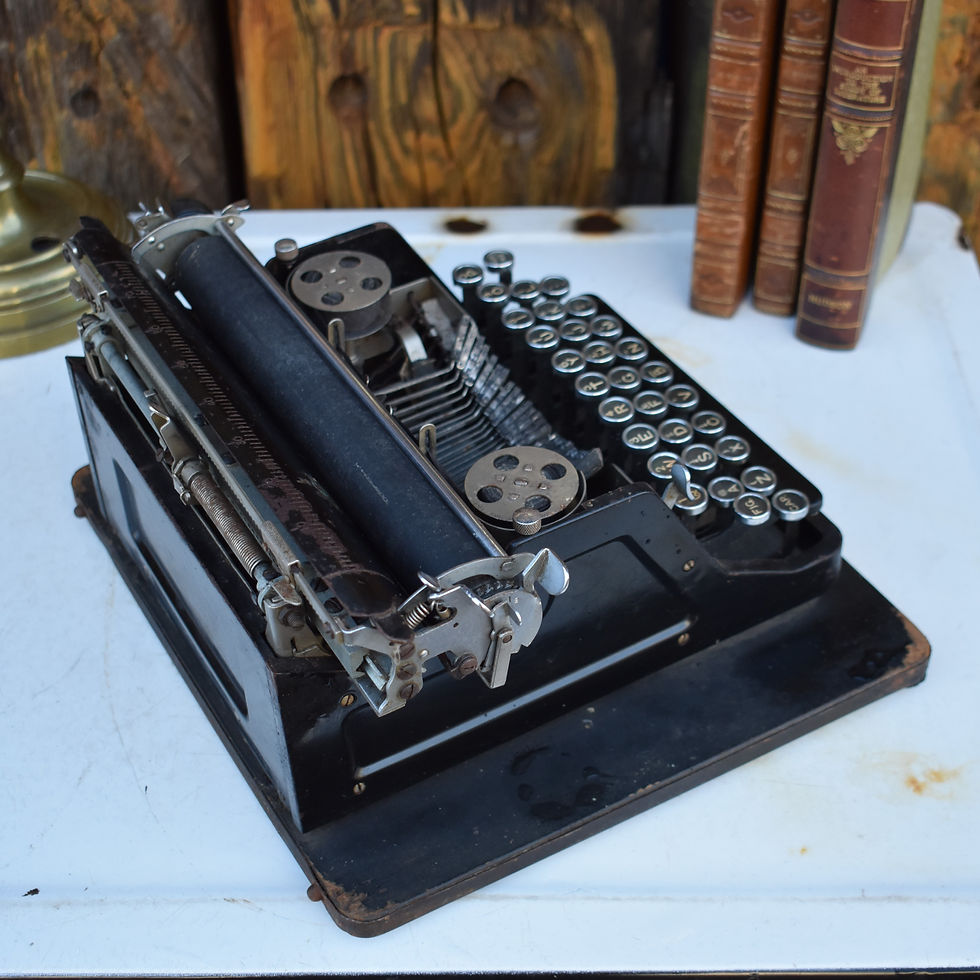 Thumbnail: Antique 1925 Bar-let Model 2 Portable Typewriter Black Keys England With Case
