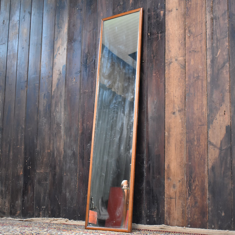 Thumbnail: Antique Mahogany Tailors Outfitters Shop Tall Full Length Bullnose Frame Mirror