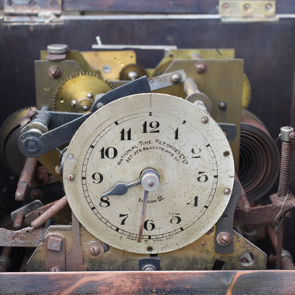 Thumbnail: Antique Factory National Time Recorder Clocking In Machine