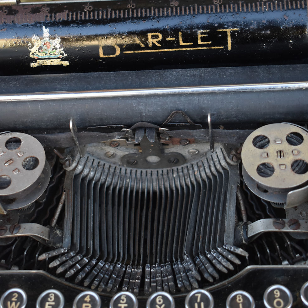 Thumbnail: Antique 1925 Bar-let Model 2 Portable Typewriter Black Keys England With Case