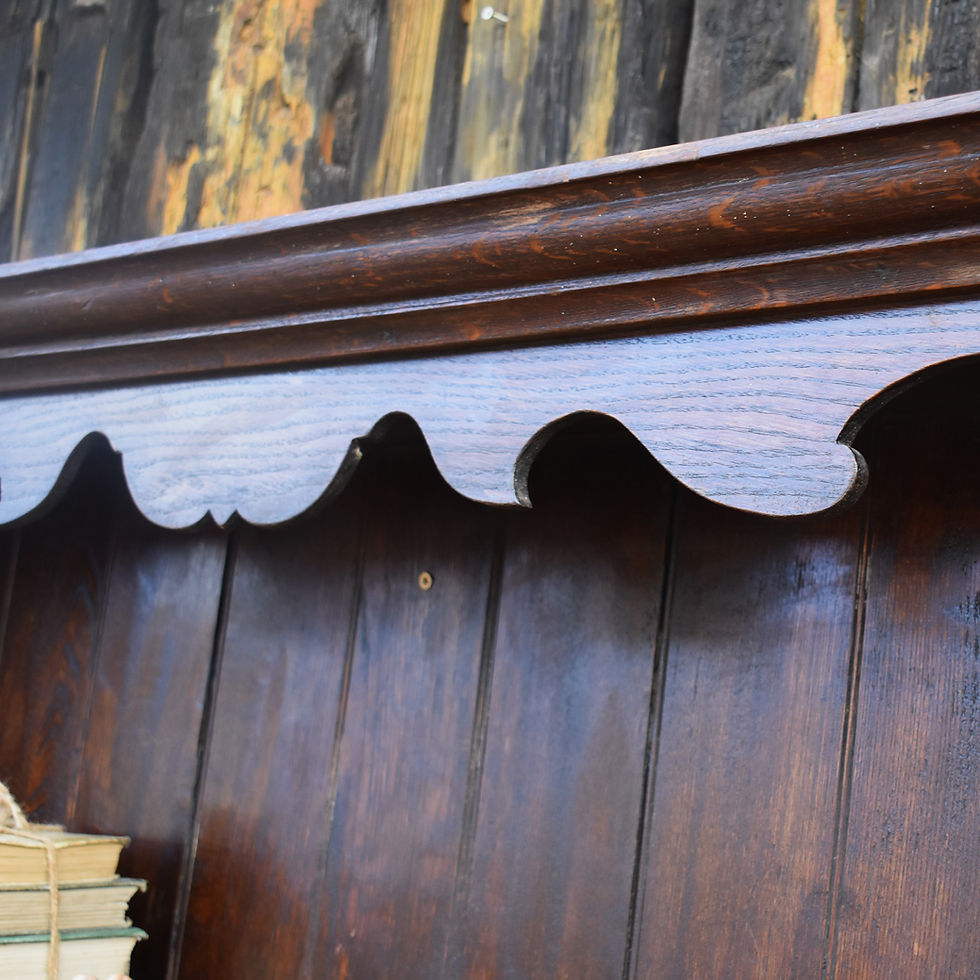 Thumbnail: Antique 19th Century Oak Narrow Wall Rack Kitchen Plate Dresser Display Shelves