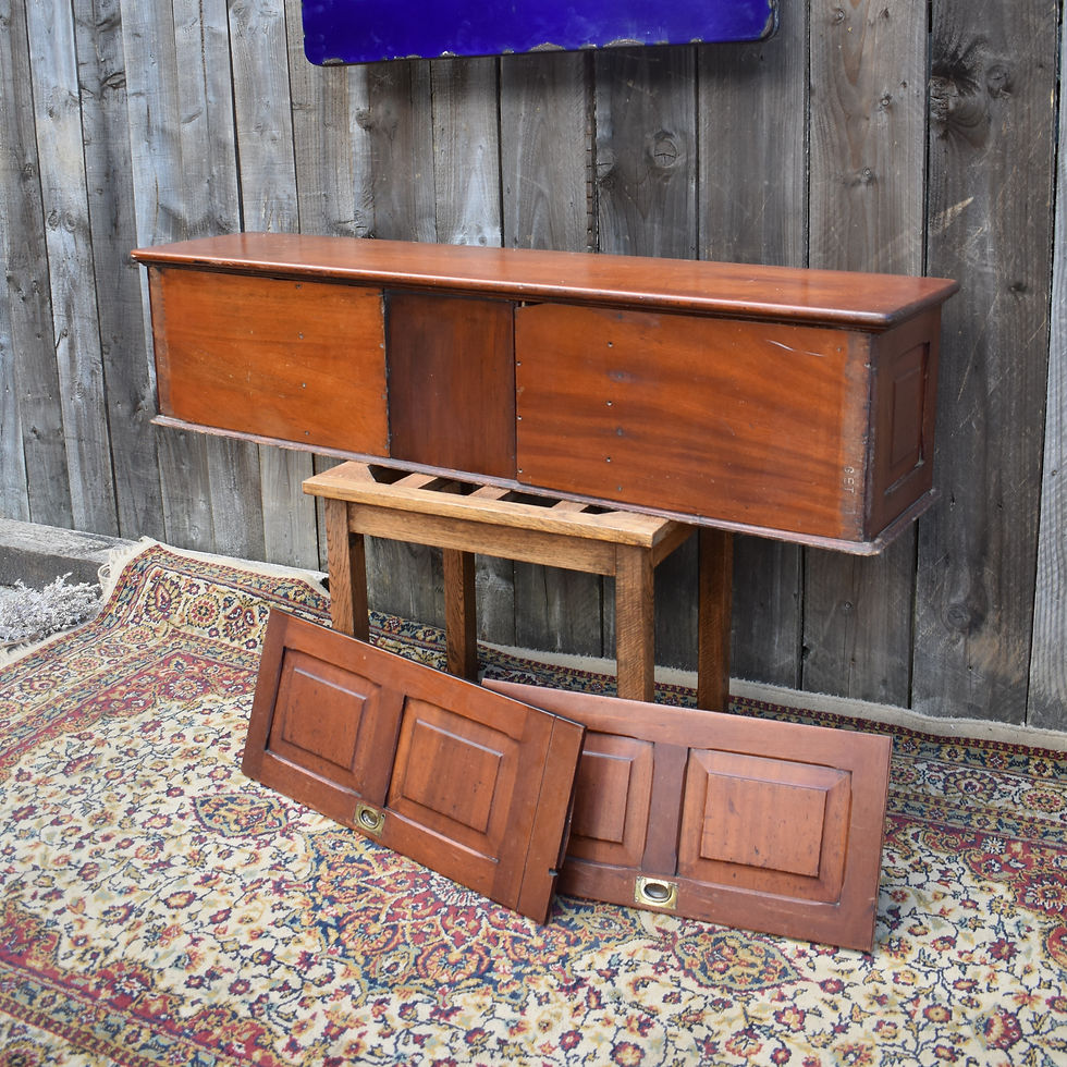 Thumbnail: Antique Mahogany Campaign Filing Cabinet Panelled Removal Doors Pigeon Holes