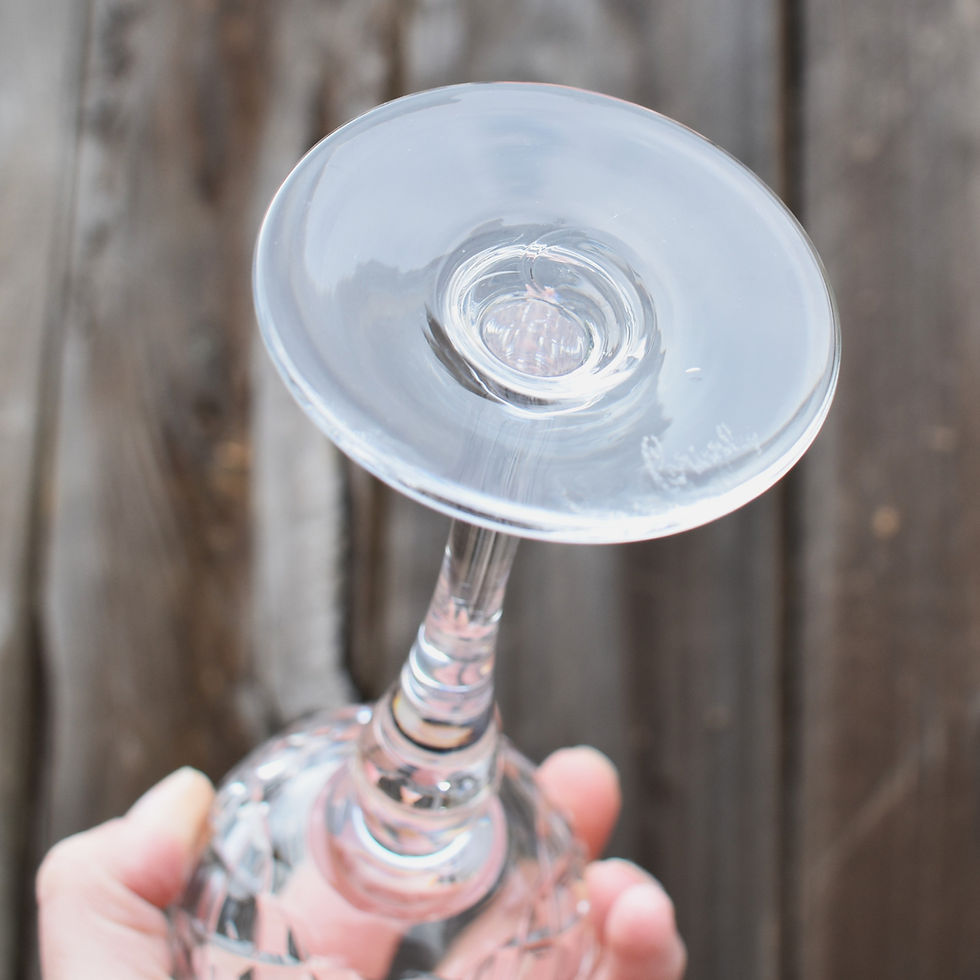 Thumbnail: Vintage Royal Brierley Lead Crystal Tall Hock Glasses Bruce Cut Design Set of 6l