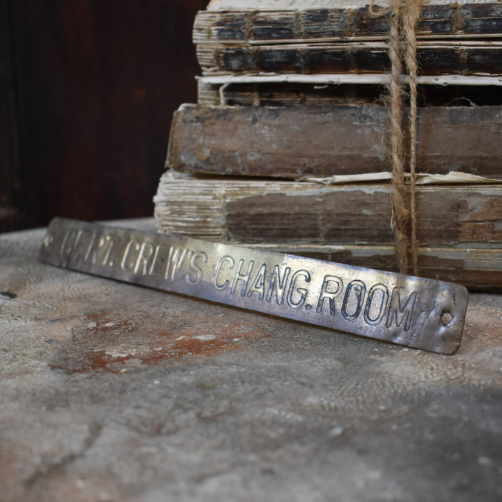 Thumbnail: Vintage Salvaged Brass Maritime Ship Boat Crew Cabin Door Plaque Sign Each